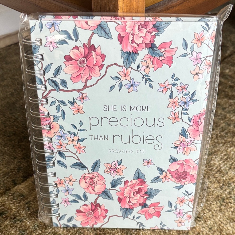 Floral Spiral Notebook - Pink and Blue